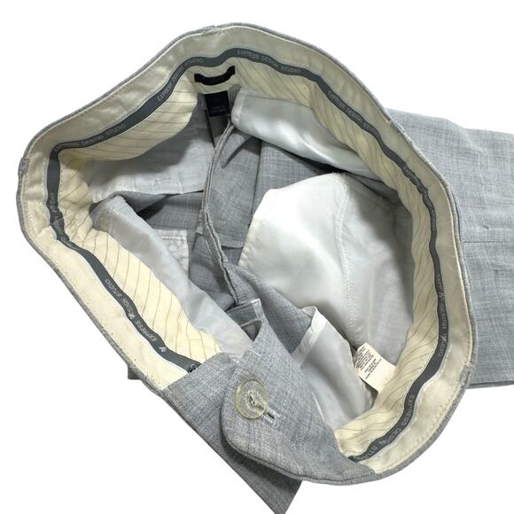 Stretch Gray Dress Shorts Bermuda Womens 0 Express Editor Business Casual Preppy - Picture 9 of 15